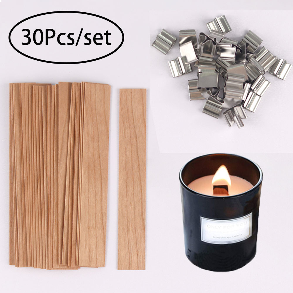 Candle Making Jug - 30 قطعة شمعة خشبية الفتائل شمعة