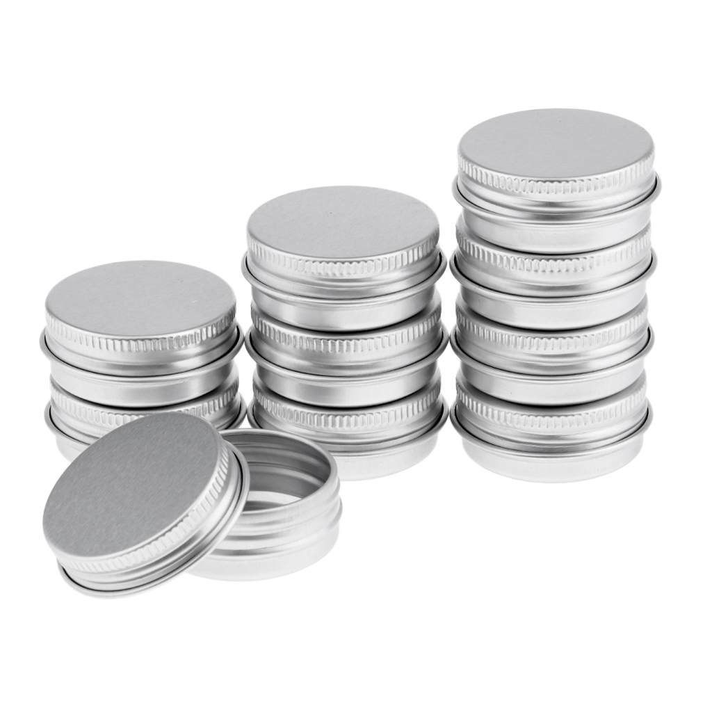 Tin Container Lid - عبوة مستحضرات تجميل بغطاء، سعة 15