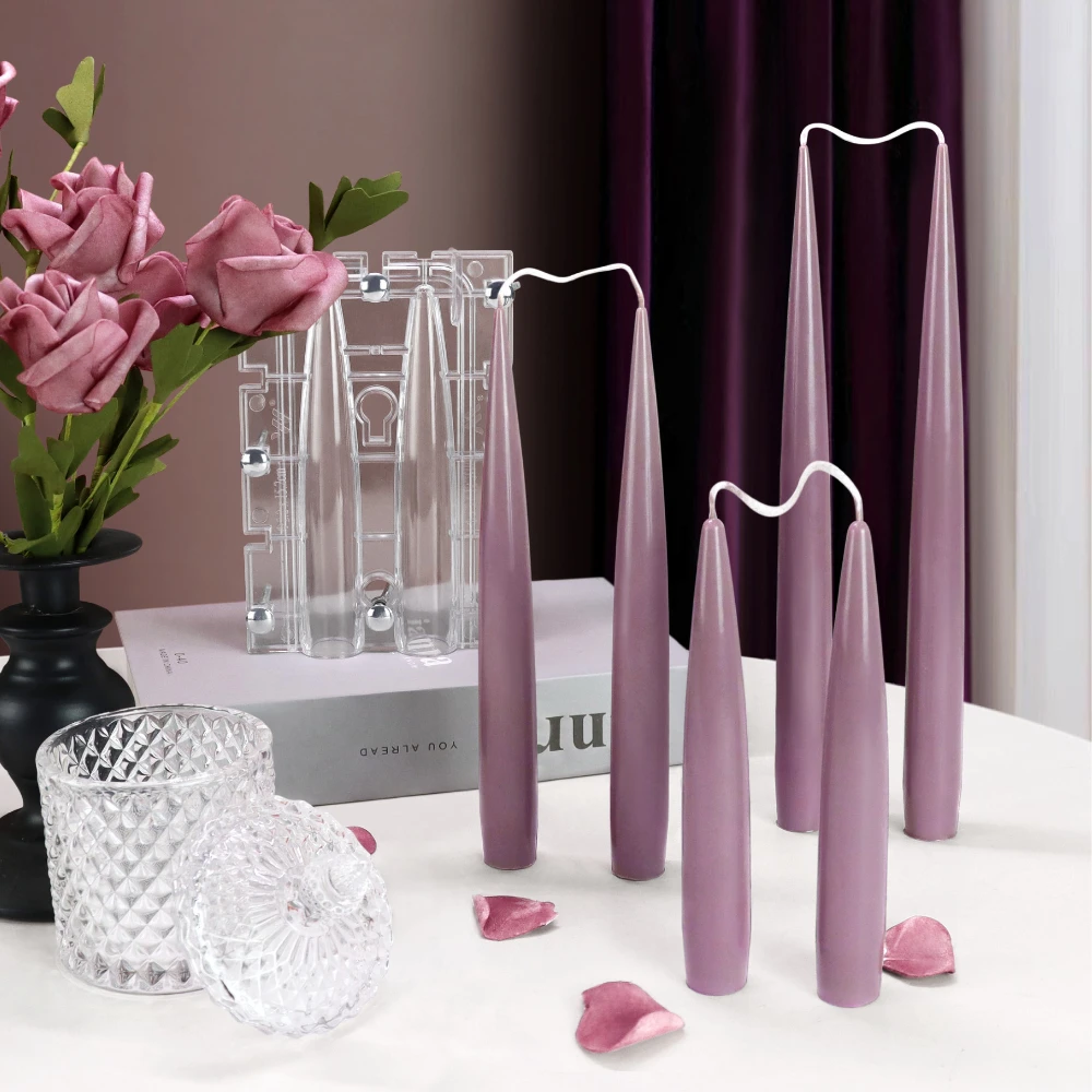Candle Making Tutorial - عمود مدبب مزدوج شمعة قالب أكريليك